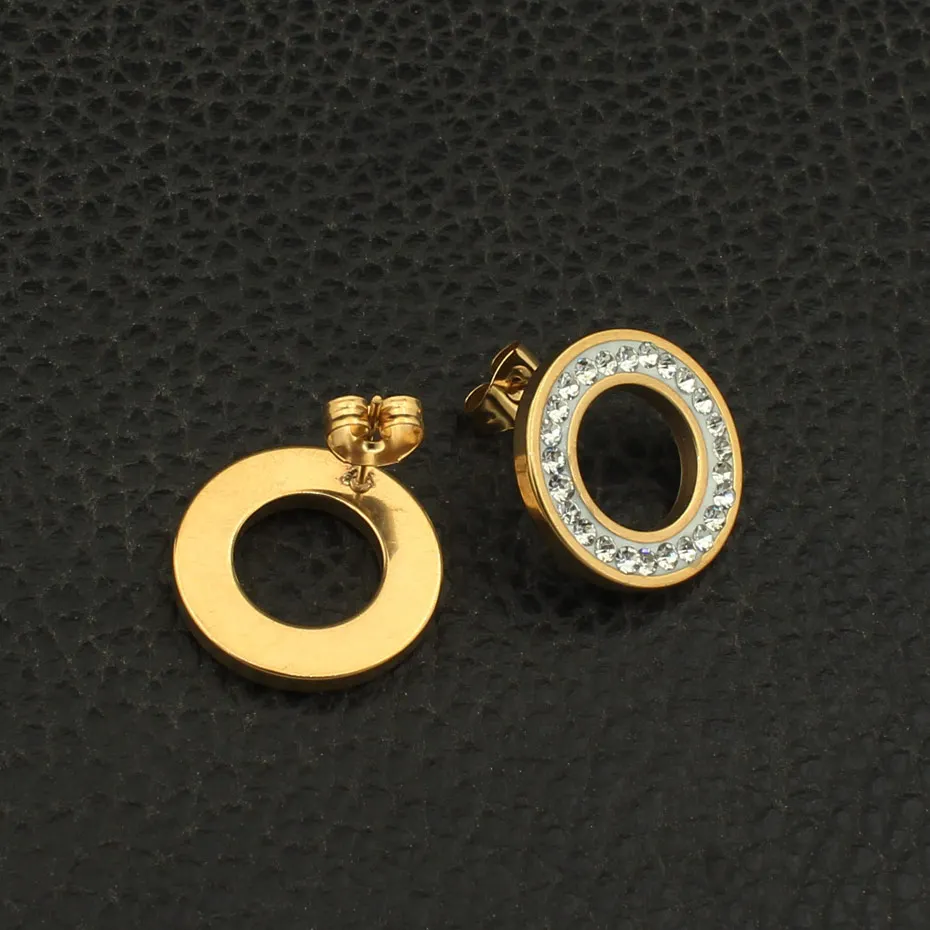 Joyas Золото Цвет цепочки и ожерелья серьги гвоздики Новые горячие нержавеющая сталь Ювелирные наборы для женщин Мода Bijuterii SEDZGECF