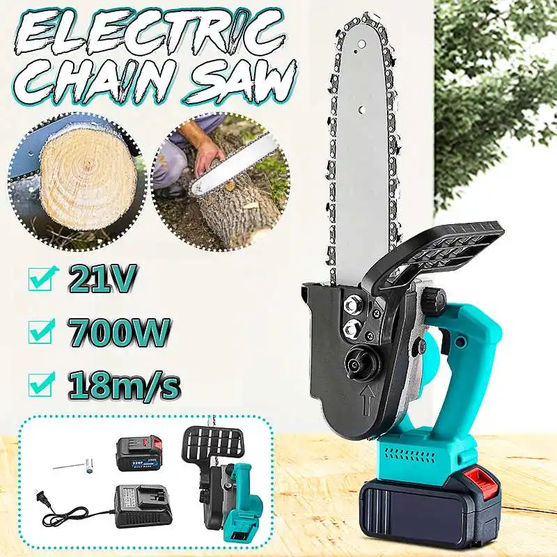Upgrade 12 Inch 128vf Cordless Electric Chainsaw Kit With 1/2 Battery