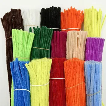 

100pcs 30cm Chenille Stems Pipe Cleaners Kids Plush Educational Toy Colorful Pipe Cleaner Toys Handmade DIY Craft Supplies