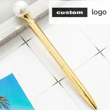 

2Pcs New Candy Pearl Pen Rotating Metal Ballpoint Pen Customized Logo Text Lettering Girls Gift Pen Creative Student Stationery