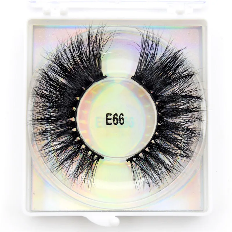 E66 Round Visofree 25 мм норковые ресницы драматические длинные норковые ресницы макияж полная полоса ресницы 25 мм накладные ресницы 3D норковые ресницы многоразовые - Цвет: E66 Round
