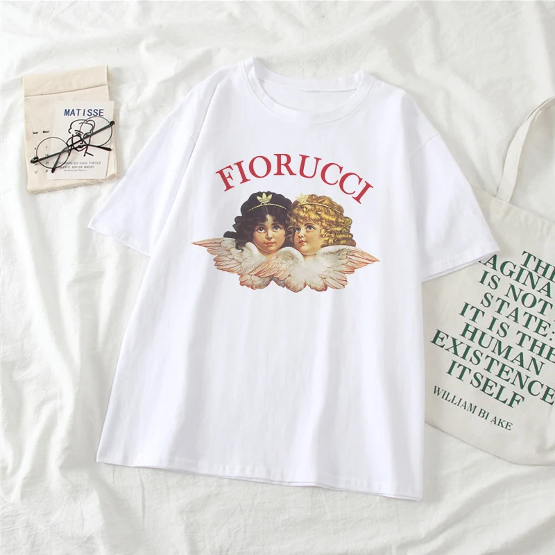 Новинка 2021 уличная одежда винтажная женская футболка Fiorucci модный топ большого