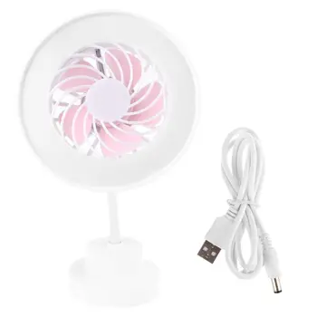 

3 Modes USB Powered Desk Cooling Fan With LED Light Lamp Desktop USB Air Cooling Fan for Home Office Outdoor Camping