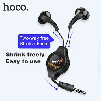 

HOCO 3.5mm Super Bass Earphone Wire Headphone For iPhone Samsung Xiaomi Earbuts With MIC Gaming Portable Retractable Headset