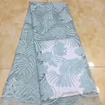 

2019 Latest French Advanced Sequins Nigerian Lace Dress High Quality Sequins Tulle African Lace Fabric Wedding French Tulle Lace