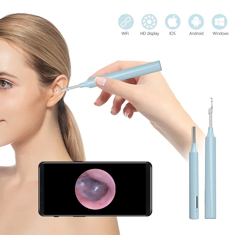 WIFI Visual Ear Sticks Endoscope 4.3mm Mini Camera Earpick Ear Cleaner Wireless Otoscope Health Care Ear Wax Cleaning Z10