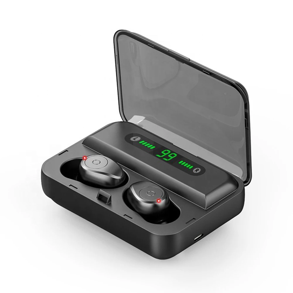 

FDBRO TWS F9 Wireless Earphone Bluetooth v5.0 Headset Mini Smart Touch Earbuds LED Display With 1200mAh Power Bank Headset