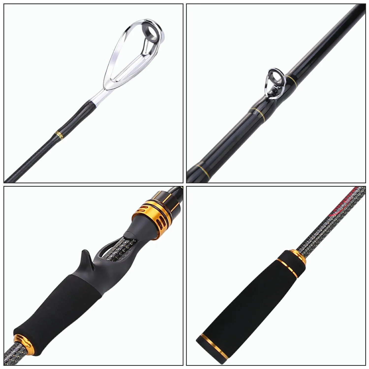  Sougayilang Casting Fishing Rod and Baitcasting Reel Combo Portable Travel Fishing Pole And 12+1BB 