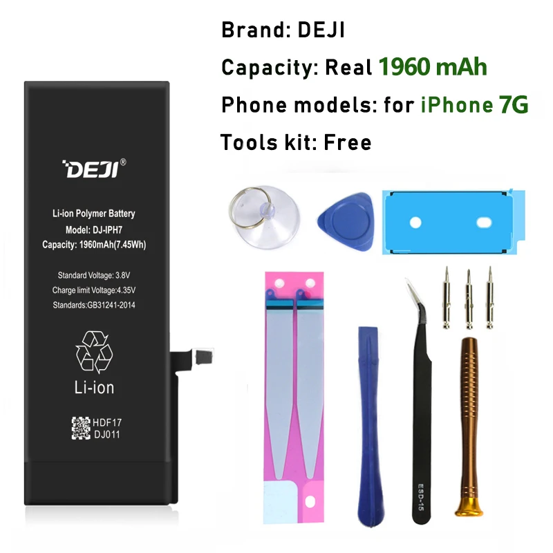 DEJI Battery For iPhone 5se/6/6s/6p/6sp/X Real Capacity Original