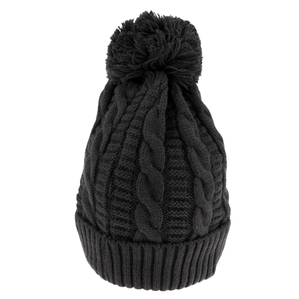 Теплая зимняя вязаная шапка с помпонами, ветрозащитная Лыжная мешковатая шапка для мужчин и женщин, для спорта на открытом воздухе