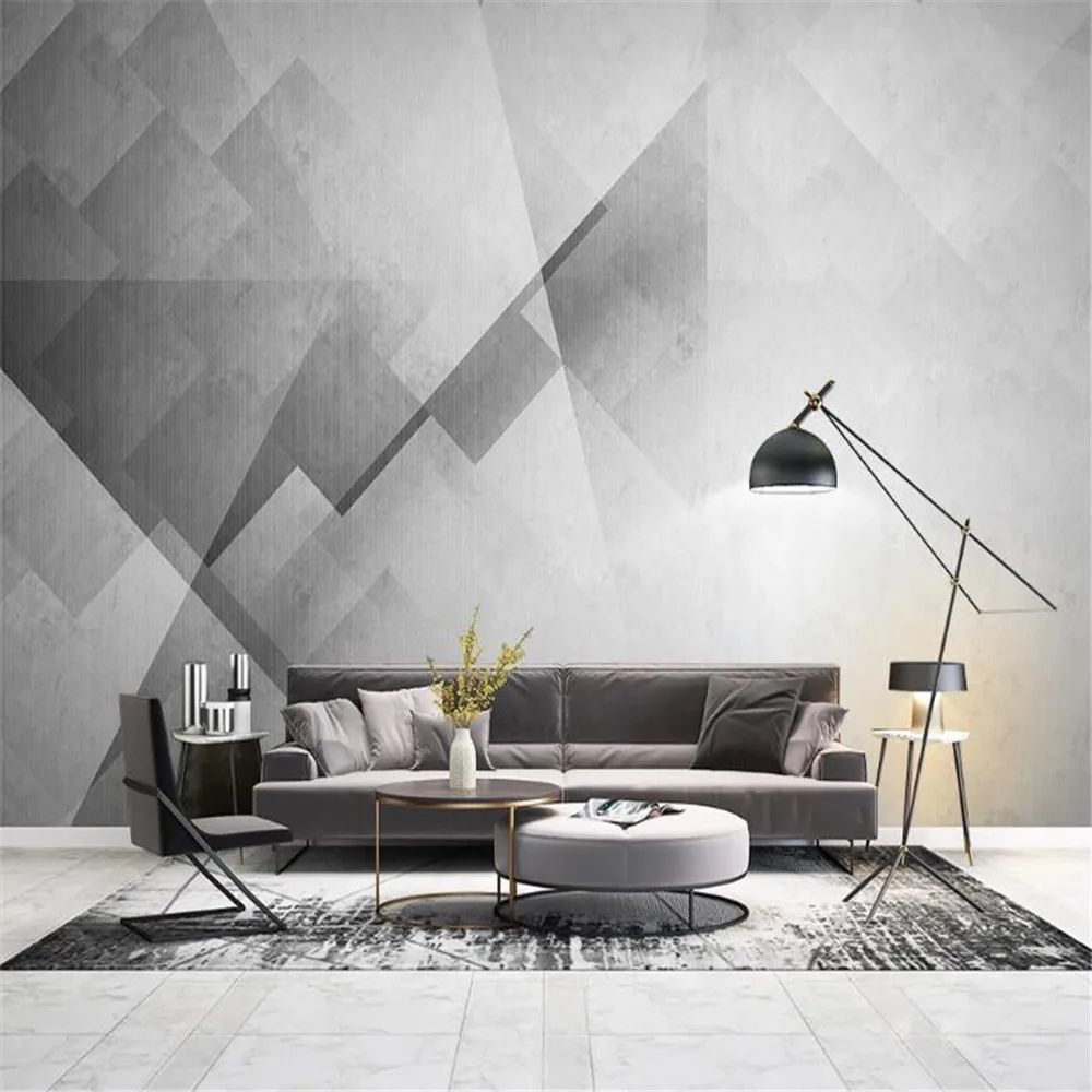 

Milofi custom large wallpaper modern minimalist geometric modern abstract retro TV background wall painting