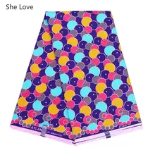 She Love 3 ярдов настоящий воск принты ткань Африканский нигерийский батик полиэстер швейная ткань для свадебного платья изготовление подарков