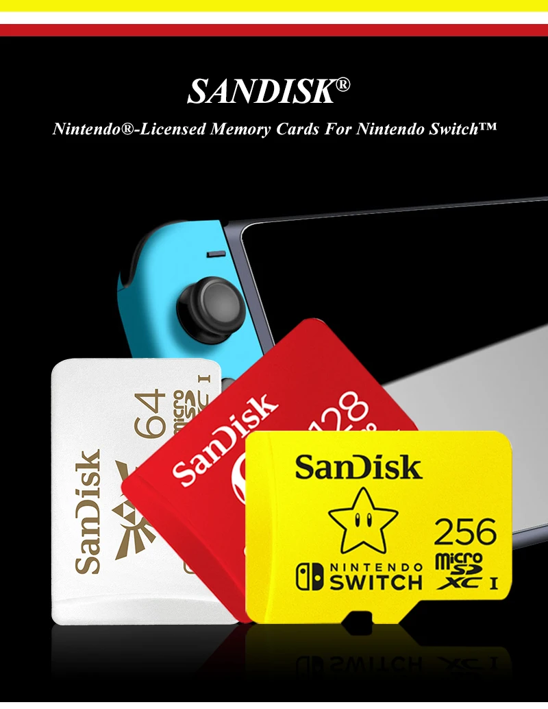 SanDisk Nintendo Switch Memory Card 256GB 128GB 100MB/s Micro SD Card 4K Ultra HD UHS-1 Flash Card Memory Microsd TF/SD Card