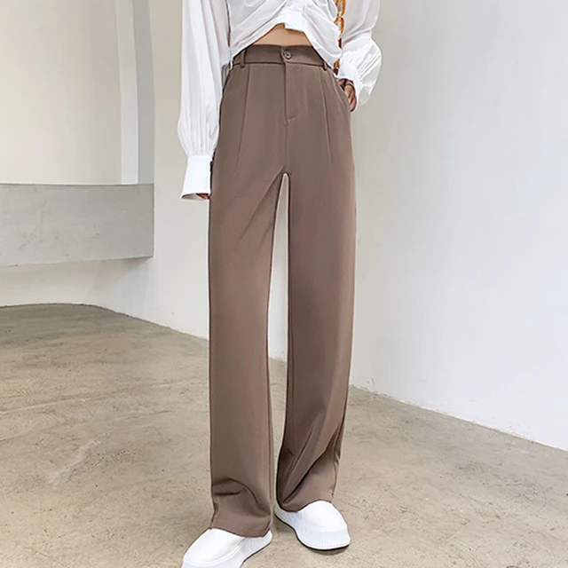 High Waist Cropped Work Pants Women Fashion Casual Solid Color Office Smart  Ankle Length Pants Trousers Spring Summer - AliExpress