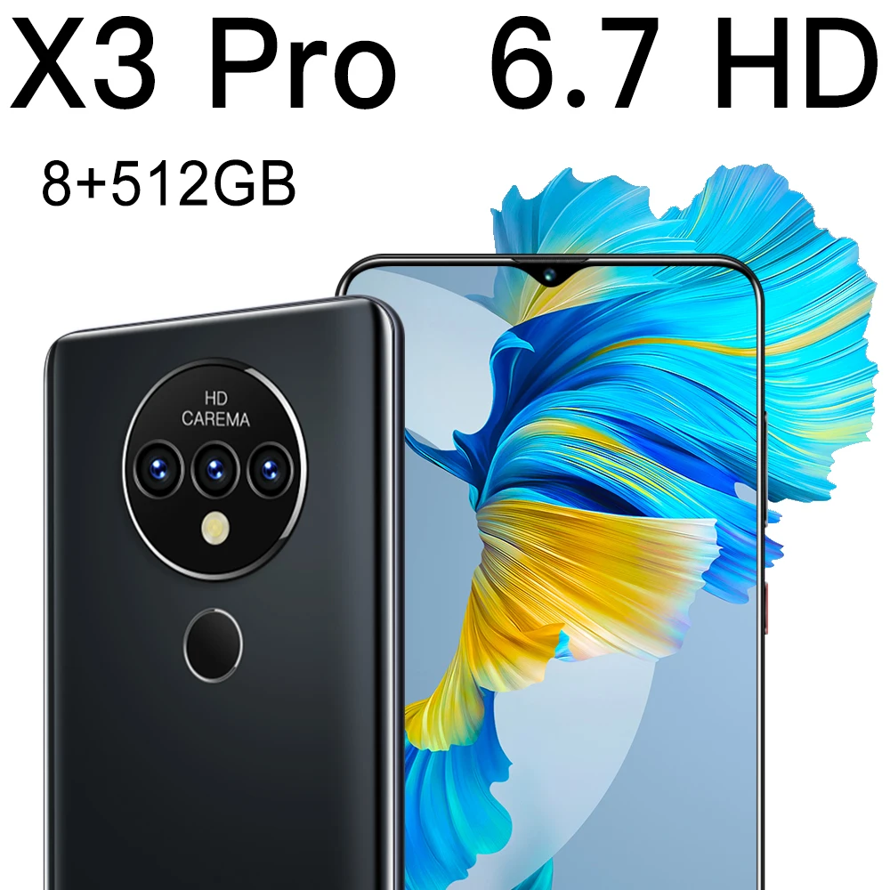 X3 PRO 5G Smartphone Global Version 12GB 512GB 32MP Camera 20W Charge Support Fingerprint ID Face Mbile Phones Celular