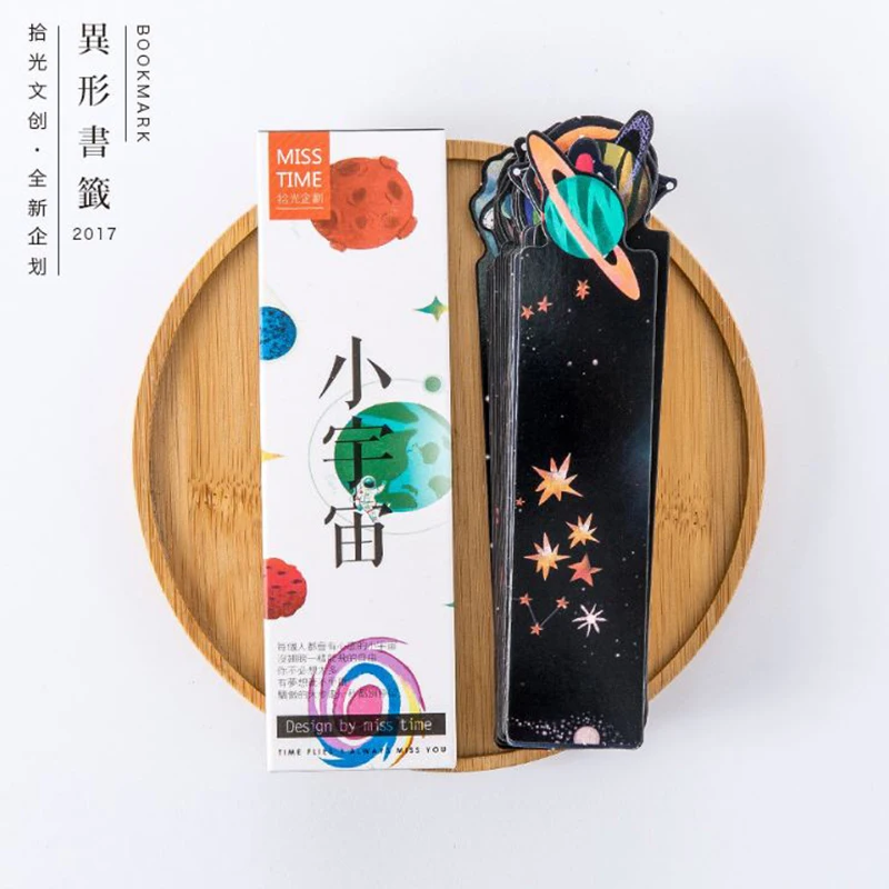 30 Pcs/Pack Various Planet Bookmark Paper Cartoon Animals Marks Book Reading Item Creative Gift for Kids Children Stationery