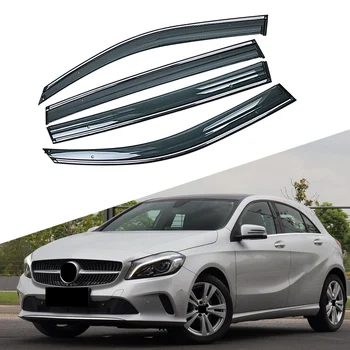 

For Mercedes-Benz A-Class 2012-2019 W176 Car Window Sun Rain Shade Visors Shield Shelter Protector Cover Trim Frame Sticker