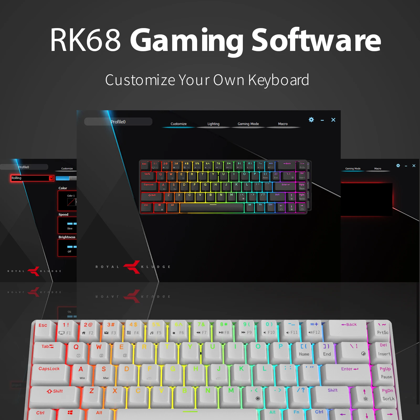Royal Kludge RK61 Gaming Mechanical Keyboard 61 Keys 60% RGB Backlit  Hot-Swappable Bluetooth Wireless Keyboards Gateron Cherry - AliExpress