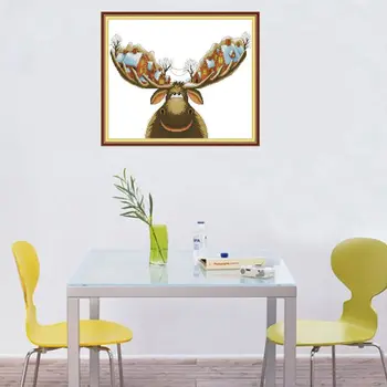 

Deer House DIY Handmade Needlework Counted 14CT Printed Cross Stitch Embroidery X4YD