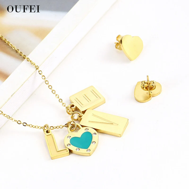 Ожерелье OUFEI для любви ожерелье с кулоном серьги ювелирные изделия из