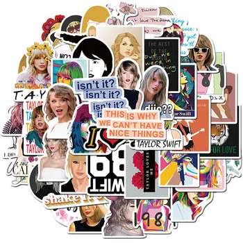 

50Pcs Taylor Stickers American Famous Singer Snowboard Bicycle Luggage Skateboard Graffiti Stickers