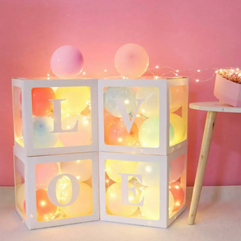 4 шт./компл. Baby Shower вечерние декоративный шар коробка прозрачный картонная коробка, рождественский подарок, 30x30x30 см TB распродажа