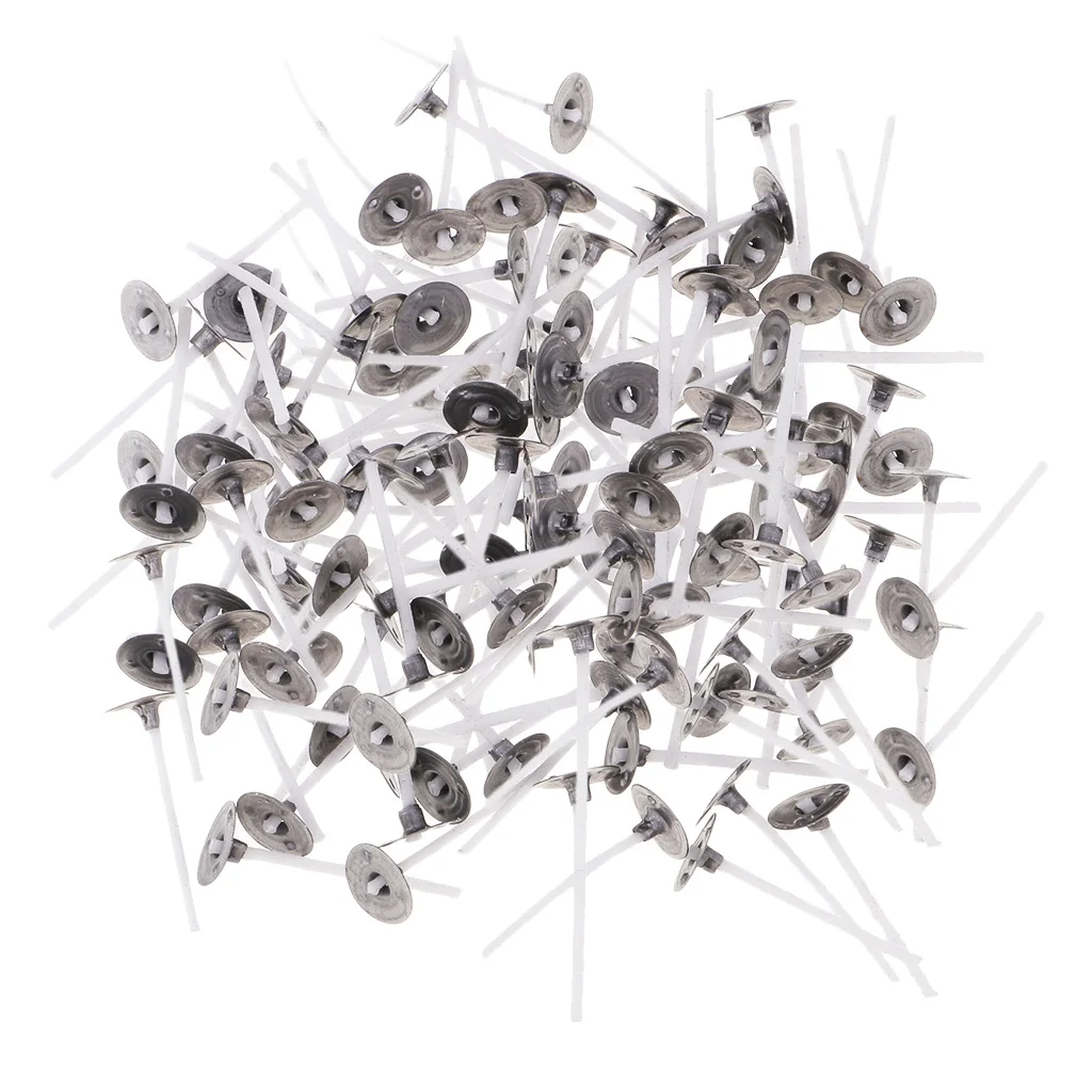 200x Pre-Waxed Cotton Candle Wicks and 10x Plastic Clear Round Shaped Tealight Cup Candle Making Material DIY Craft Kit