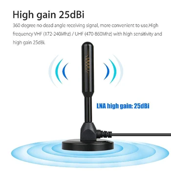 

980Miles Indoor HDTV Aerial Amplifier Signal Booster Support 4K 1080P HD FM VHF UHF Antenna Hot Selling