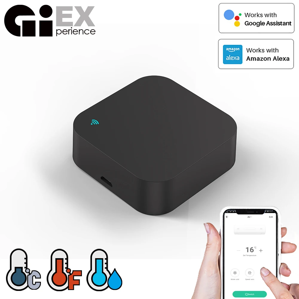 WIFI Smart Universal IR Remote Controller With Temperature & Humidity Sensor Smart Life/Tuya Amazon Echo Alexa and Google Home