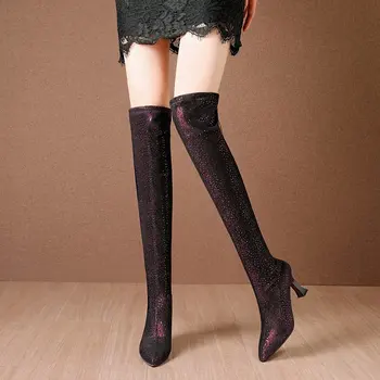 

Autumn New Women Shoes 2020 Sexy Thigh High Boots Over The Knee Boots Fashion Faux Suede Winter Boots