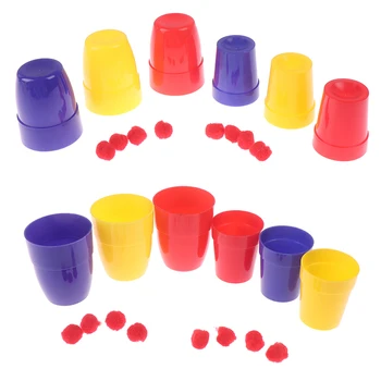 

Magic Three Cups And Balls Magic Tricks Close Up Stage Magic Props Magician Magic Kids Toys M/L Size