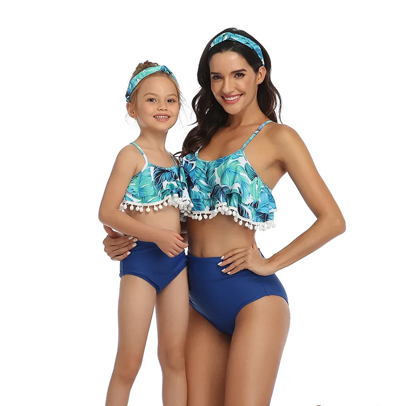 

2020 New Summer Mother Daughter Swimsuit Family Matching Beachwear Swim Costume Family look Swimwear Mommy and Me Clothes