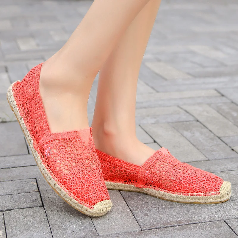 

2019 Summer New Style WOMEN'S Shoes Slip-on Fisherman Shoes Lazy Lace Flat Ramie Sole Shoes Shoes