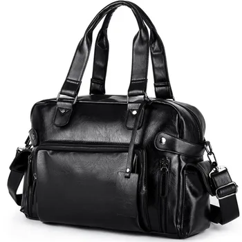 

Genuine Leather Men'S Large Capacity Travel Bags 2019 Fashion Luxury Business Handbag Computer Bag Zipper Shoulder Messenger Bag