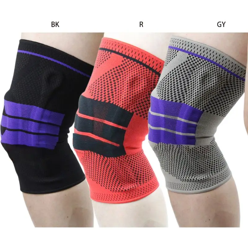 

Knee Brace Compression Sleeve Elastic Wraps Patella Stabilizer with Silicone Support Kneepad Protector for Arthritis Pain Relief