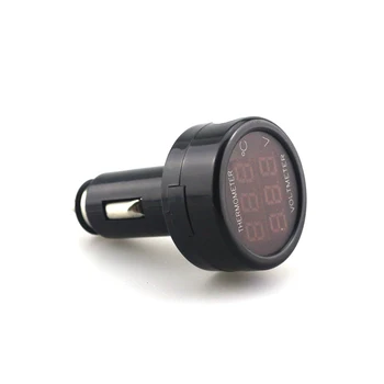 

2 In 1 Water Temperature Digital Mini Auto Accessories USB Charging Multifunctional Monitoring Thermometer Car Voltmeter