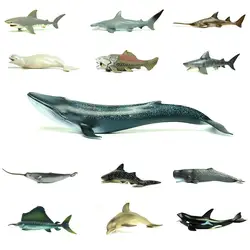 Модель Акула животное эмуляция игрушки белый морской микроскоп унисекс Дельфин Пингвин Тигр Акула синий кит Омаров дьявол