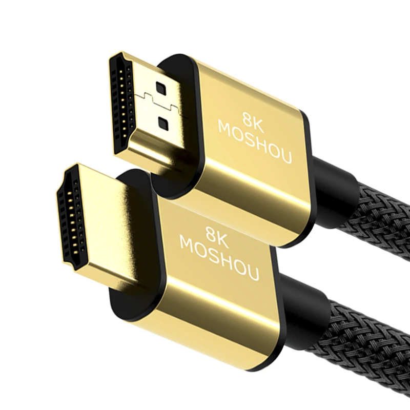 MOSHOU HDMI Cables 2.1 8K 60Hz 4K 120Hz 48Gbps bandwidth ARC Video 1m Cord for Amplifier TV High Definition Multimedia Interface