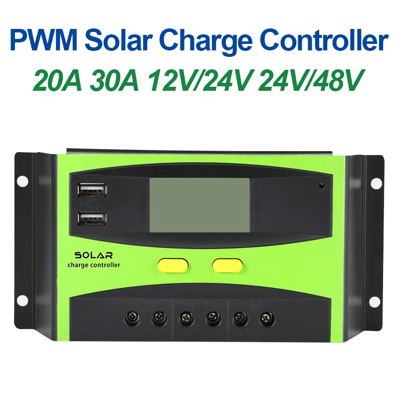 PWM солнечный контроллер 20A 30A двойной USB Солнечное зарядное устройство Панель