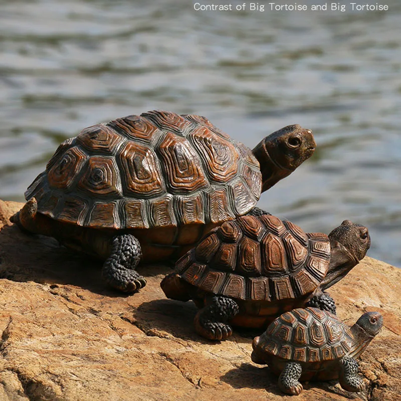 Adornos de tortuga de animales de simulación para el hogar, escultura artesanal de resina para jardín, piscina, estanque, decoración de resina, regalo de Navidad