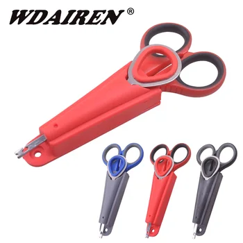 

WDAIREN Fishing Scissors Fishing box Storage Case Braid Line Lure Cutter Fish Use Scissors Multifunction Portable Fishing Tools