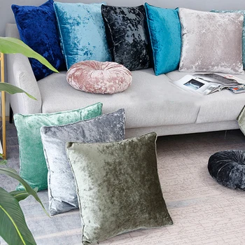 

Velvet Pillowcase Fashion Sofa Cushion Cover Ice Velvet Cushion Cover Furniture Soft Decoration Pure 50x50cm