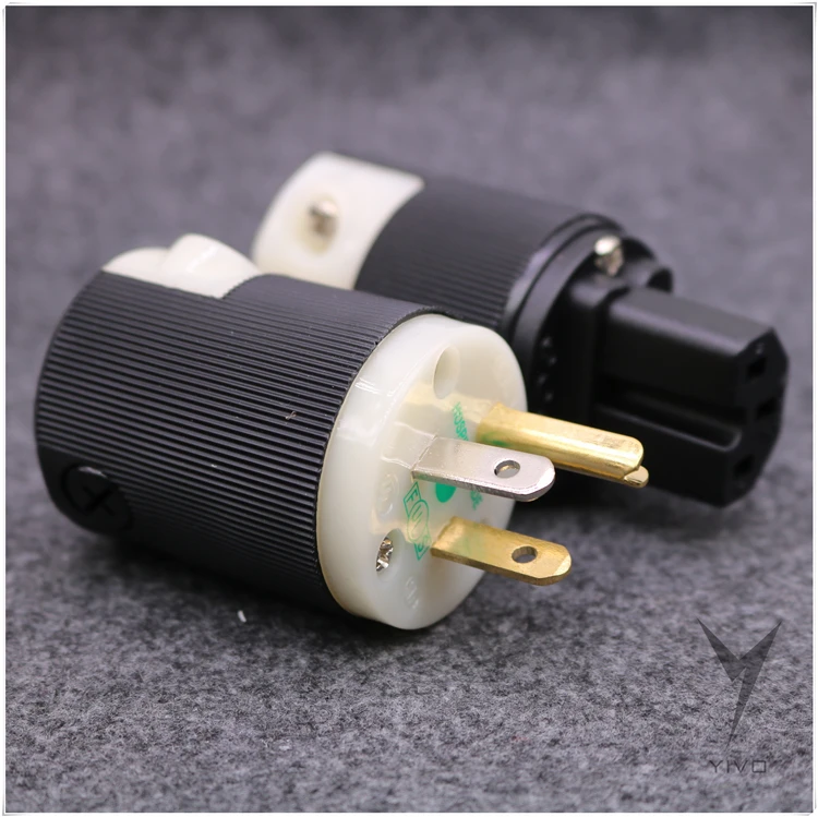 2 шт./лот YIVO HUBBELL HBL-8215C Hi-End для больницы электрическая вилка электропитания позолоченный/Красный медный разъем