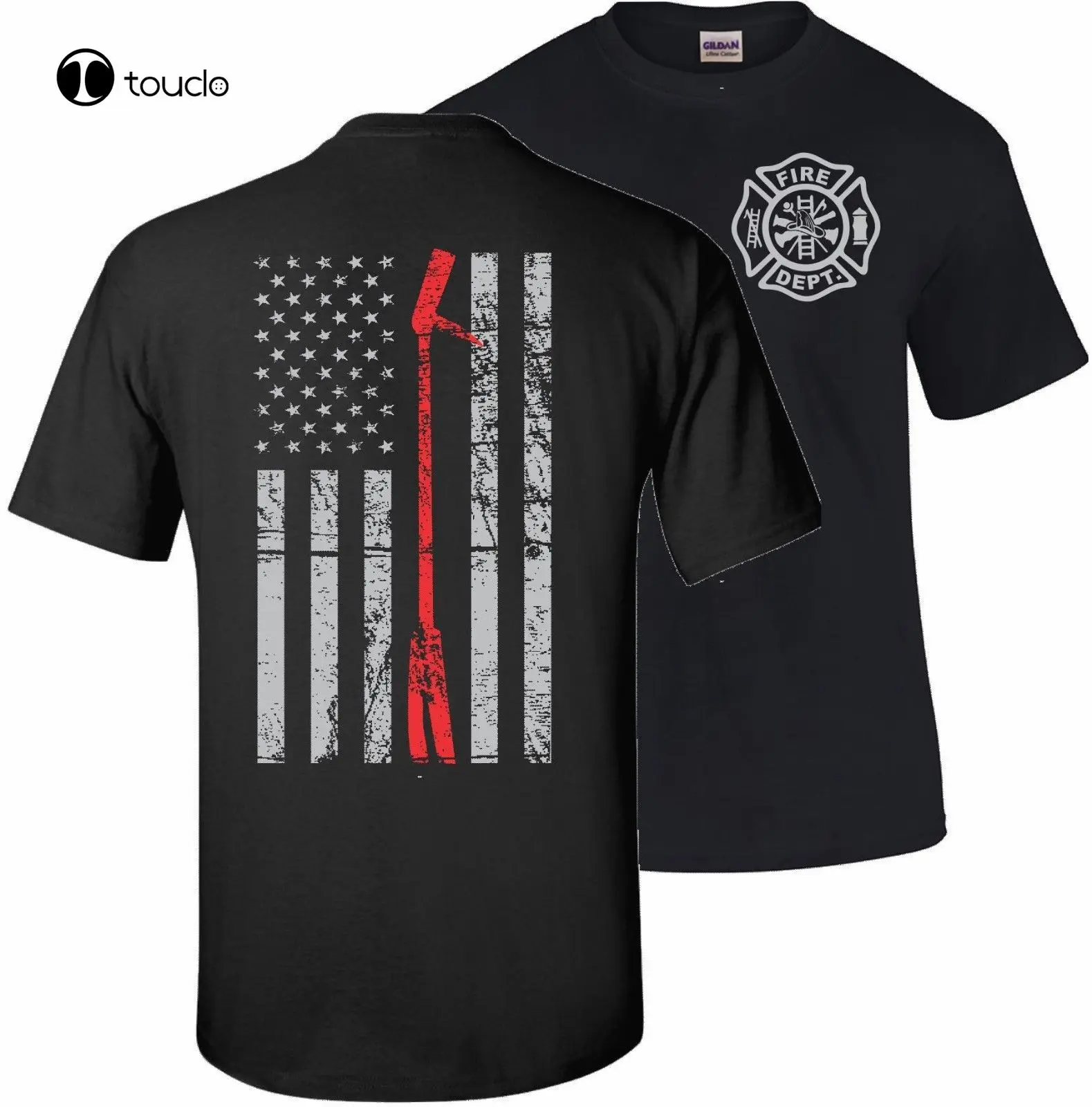 Thin Red Line Flag Halligan Pompiere Vigili Del Fuoco T-Shirt Tee Usa Hero