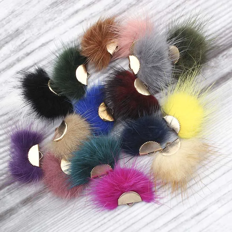 

10pcs Mixed Mink Hair Fur Tassel Charms Fan Tassel For Earrings DIY Jewelry Accessoties Making 25*35mm