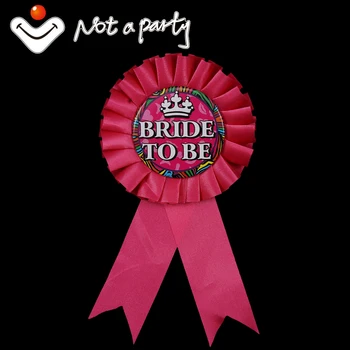 

12pcs of Wedding event badge bride to be fun zebra design pink ribbon decoration bachelorette party hens night mariage favors