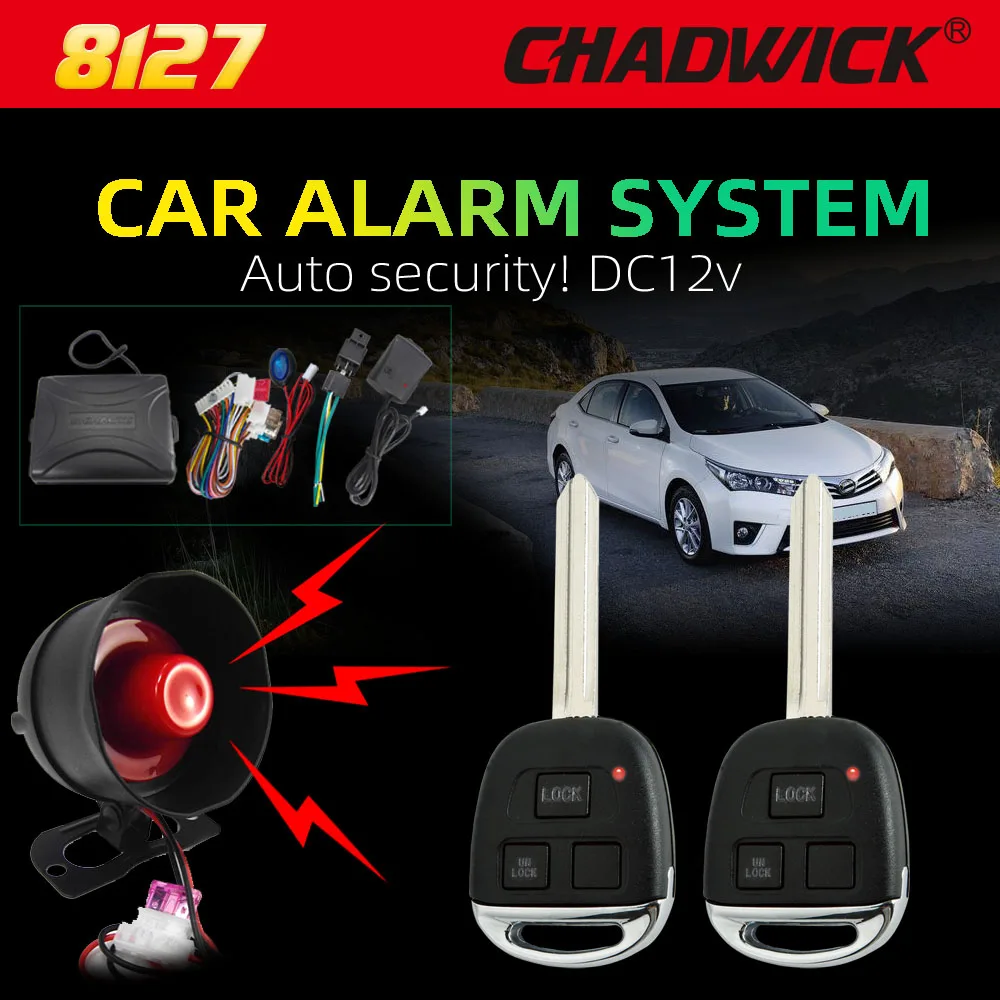 

Car Alarm Systems Remote Control Central Door Lock Straight key for #02 Keyless entry System unclosed well warning CHADWICK 8127