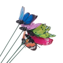 Красочные в стиле Феи-бабочки на палочке орнамент домашний сад ваза газон ремесленный декоративный E65B