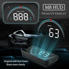 M8 cabeça do carro hud up display velocímetro obd2 brisa projetor de alarme de tensão eletrônica sistema de aviso de sobrevelocidade automática