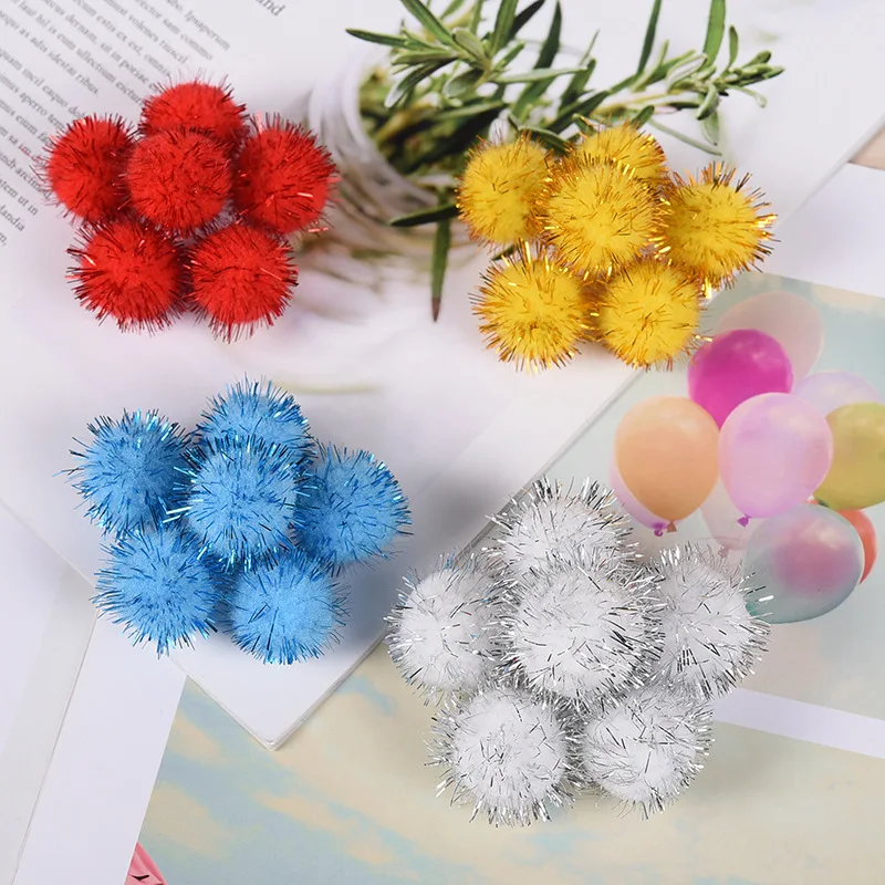 Cheerleading Pom Poms Mink Fur Pompoms 50pcs Colorful Pompoms 15mm 25mm for Dolls DIY